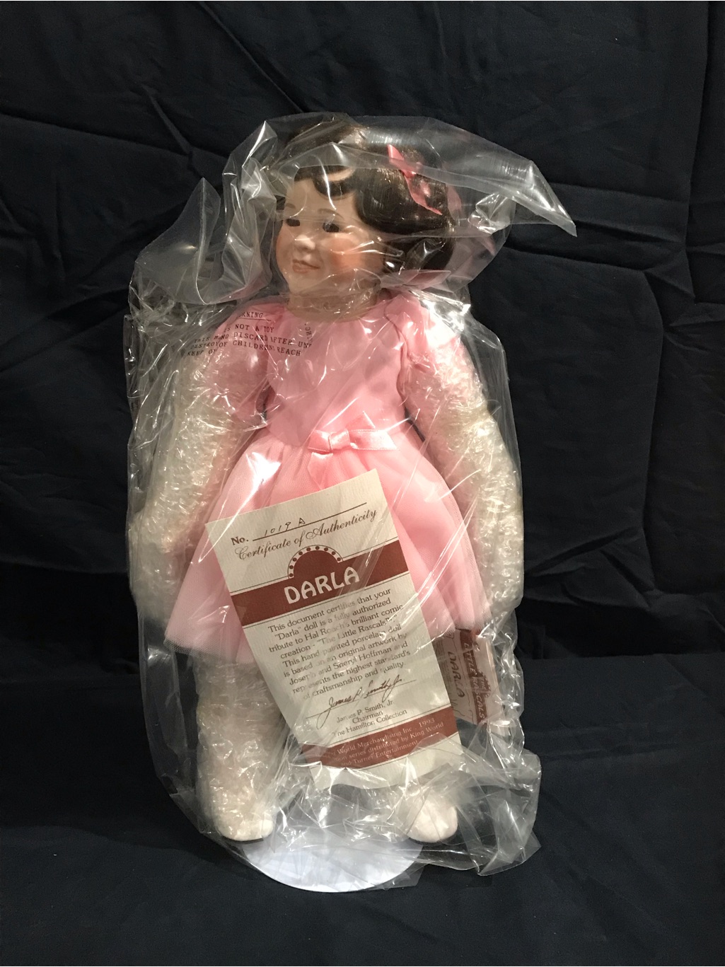 Darla The Little Rascals Porcelain Doll In Pink Dress